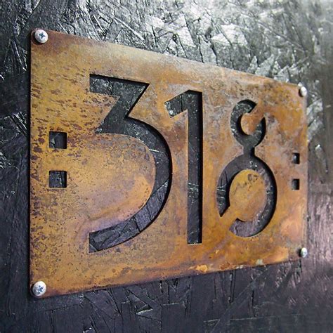 Rusted Metal House Numbers 